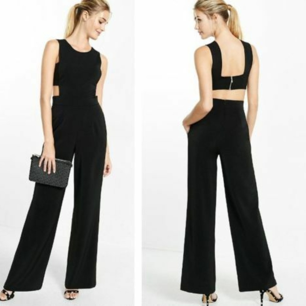 {EXPRESS} wide leg backless jumpsuit - like new